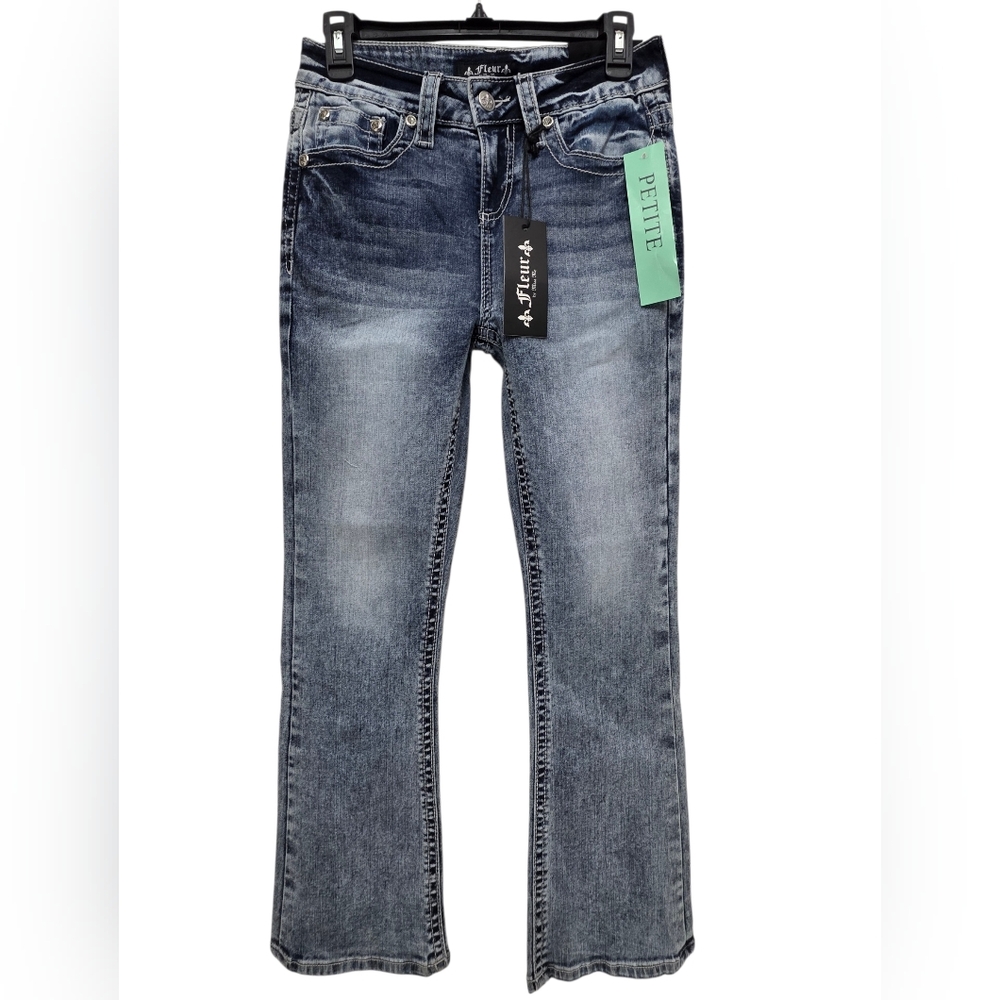 Miss Me Fleur Jeans Denim Boot Petite Size 4P